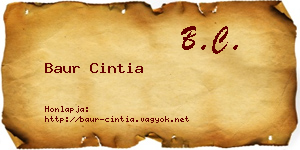 Baur Cintia névjegykártya